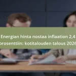 Energian hinta nostaa inflaation 2,4 prosenttiin: kotitalouden talous 2026