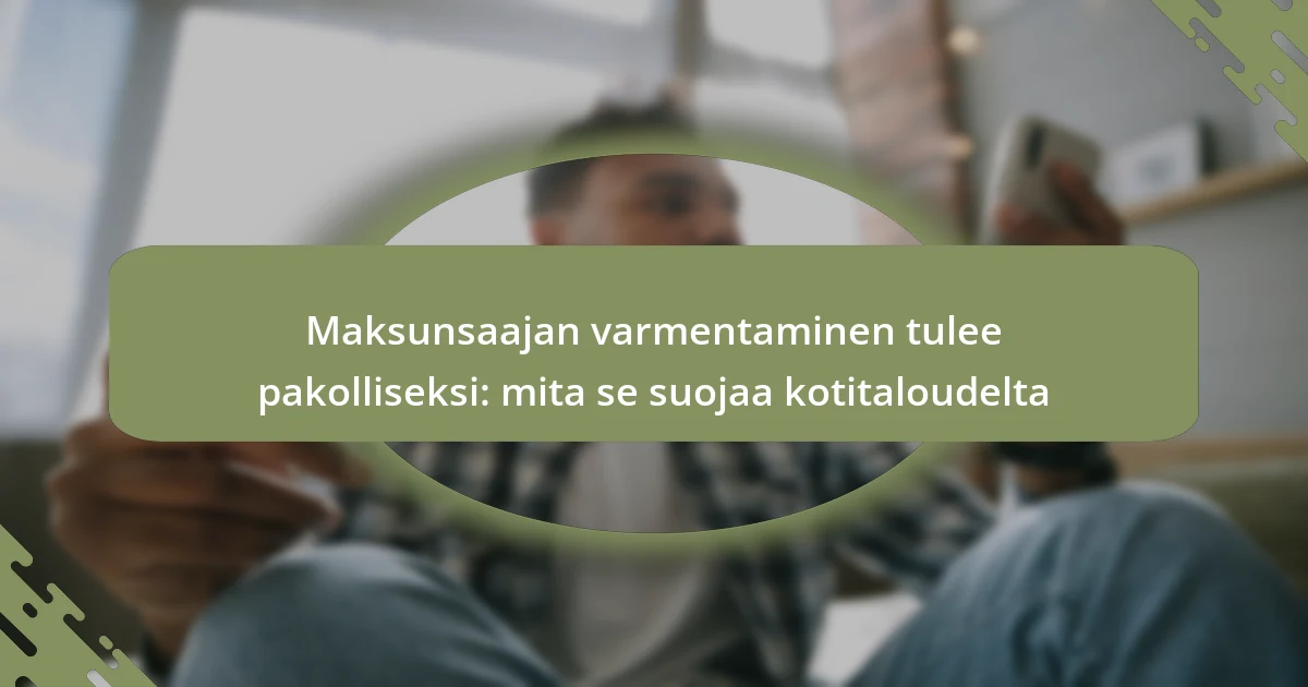 Maksunsaajan varmentaminen tulee pakolliseksi: mita se suojaa kotitaloudelta