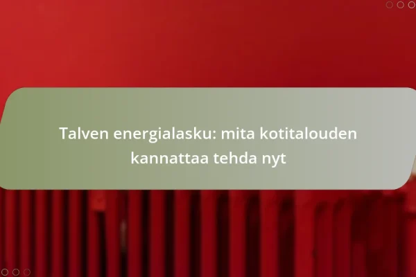 Talven energialasku: mita kotitalouden kannattaa tehda nyt